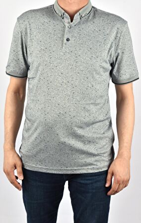 KML-4240 50/1 MERSERİZE  POLO YAKA TİŞÖRT/GRİ-BEYAZ/L