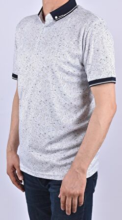 KML-4240 50/1 MERSERİZE  POLO YAKA TİŞÖRT/MARİN-BEYAZ/L