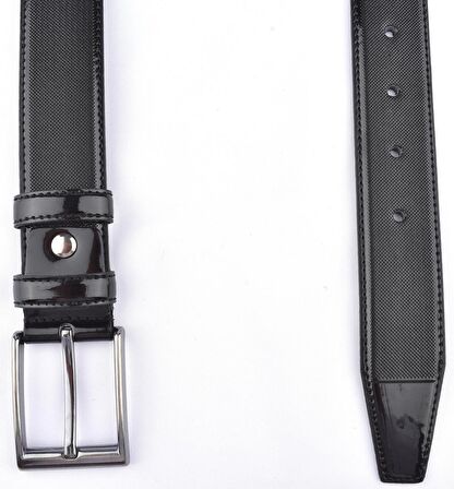 376- 3,5 CM RUGAN SUNİ DERİ KEMER /SİYAH/110
