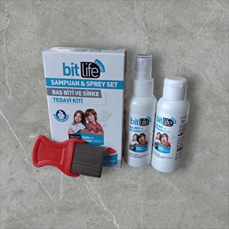 Bit Life Spreyi 100 Ml + Bit Life Şampuanı  100 Ml Demir Tarak Hediyeli Kofre