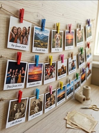 3'lü Set Renkli Ahşap Mini Mandal (60 Adet) - 3.5 cm Dekoratif Fotoğraf, Not ve Hobi Mandalı Seti