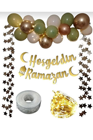 Hoş geldin Ramazan kaligrafi yazı LED ışıklı dekor süsleme
