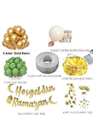 Hoş geldin Ramazan kaligrafi yazı LED ışıklı dekor süsleme