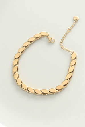 316L Çelik Gold Renk Arpa Zincir Bileklik