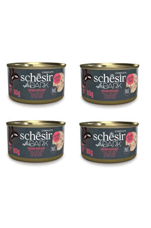 Schesir After Dark Pate Tavuk ve Sığır Etli Kedi Konserve 80 Gr. X 4 Adet
