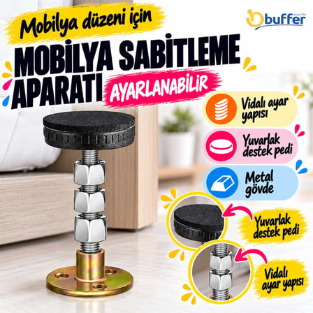 Kararlı Ticaret® 3 Vidalı Mobilya Sabitleme Aparatı – Yatak Baza Başlık Duvar Sabitleyici, Sallanma ve Titrelim Önleyici Aparat