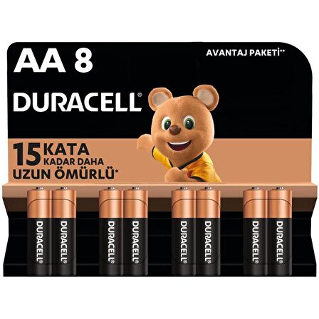 Duracell Basic Kalem Pil 8' li AA