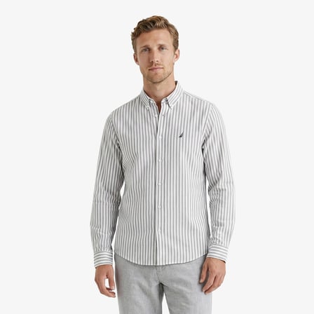 Nautica Erkek Lacivert Regular Fit Çizgili Gömlek