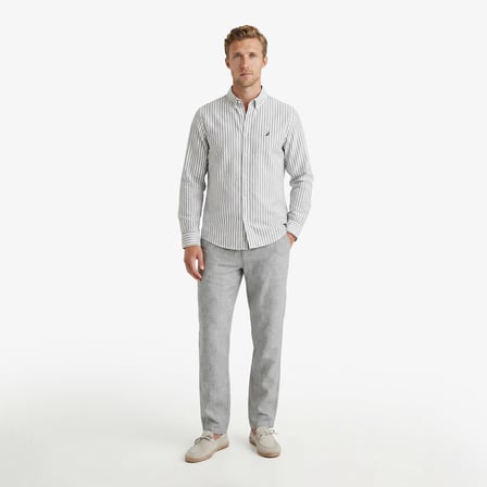 Nautica Erkek Lacivert Regular Fit Çizgili Gömlek