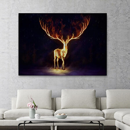 Sürreal Sarı Geyik Tablosu-6649