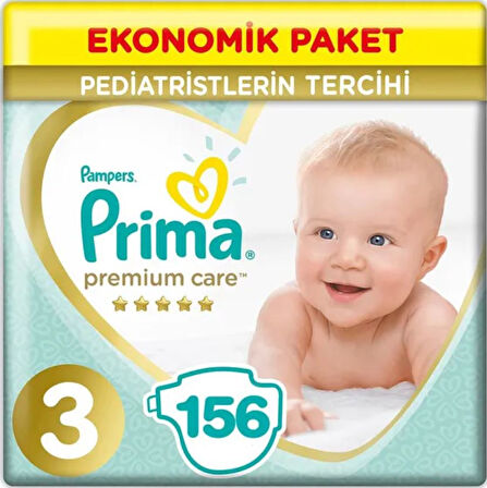 Prima Premium Care Bebek Bezi 3 Numara Midi 156 Adet
