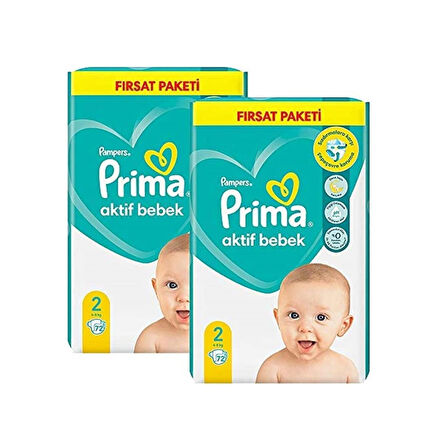 Prima Bebek Bezi Aktif Bebek 2 Beden 144 Adet