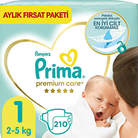 Prima Premium Care Bebek Bezi 1 Numara Yenidoğan 210 Adet