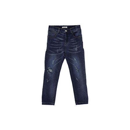 Panço Erkek Çocuk Yıkamalı Denim Pantolon Lacivert