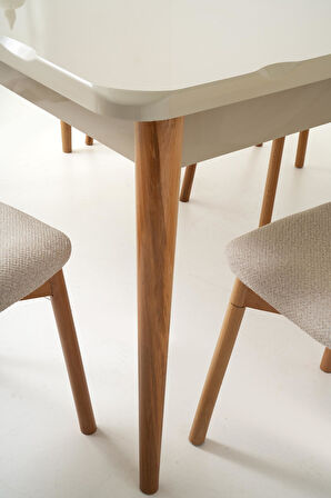 Duru Paris Mdf Lak Panel Açılır Yemek Masa Takımı 90x160