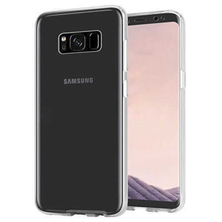 Microsonic Samsung Galaxy S8 Plus Kılıf 6 tarafı tam full koruma 360 Clear Soft Şeffaf