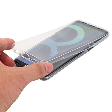 Microsonic Samsung Galaxy S8 Plus Kılıf 6 tarafı tam full koruma 360 Clear Soft Şeffaf
