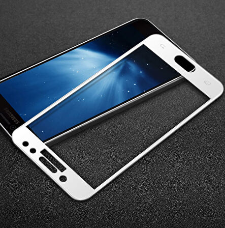Microsonic Samsung Galaxy J5 Pro Tam Kaplayan Temperli Cam Ekran koruyucu Kırılmaz Film Beyaz