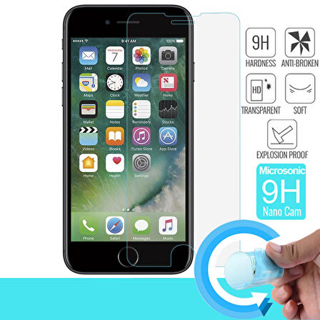 Microsonic Apple Uyumlu iPhone 8 Plus Nano Cam Ekran koruyucu Kırılmaz film