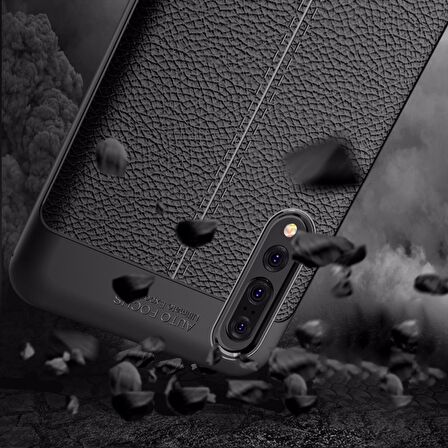 Microsonic Huawei P20 Pro Kılıf Deri Dokulu Silikon Lacivert