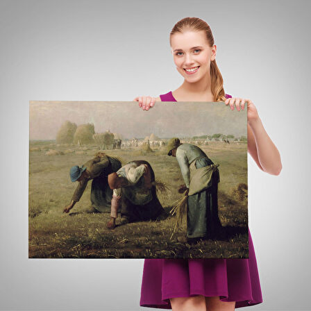 Millet Darı Toplayıcı Kadınlar Tablosu - Jean-François - French-6652