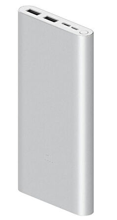 Xiaomi Mi 3.Nesil Silver 10000 mAh Hızlı Şarj Powerbank (OUTLET) (12 AY EVOFONE GARANTİLİ)