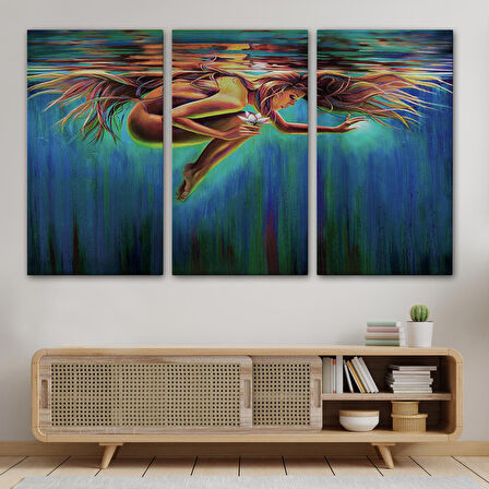 Su Altındaki Kadın Dekoratif Duvar Tablosu-6653