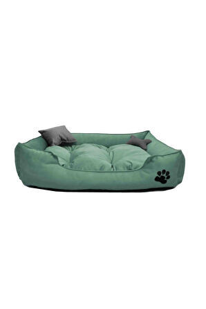 Küçük IRK KÖPEK YATAĞI YIKANABİLİR YÜKSEK KALİTELİ KUMAŞ PATİ İŞLEMELİ - 50 x x40 cm