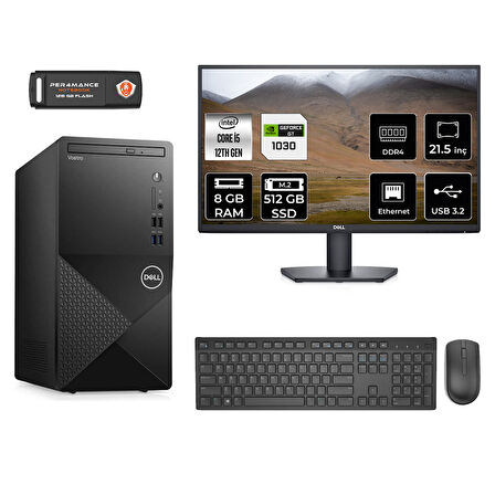 DELL VOSTRO 3910 MN3910D452 i5 12400 8GB RAM 512GB SSD GT1030 4GB 21.5" FDOS MASAÜSTÜ PC