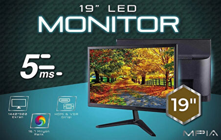 MPIA MP-19 Led Monitör 19 inç 5MS 60Hz HDMI + VGA