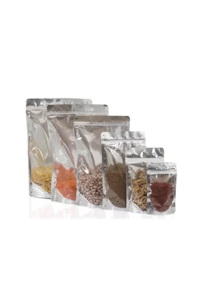 Şeffaf Metalize Kilitli Doypack 50 Adet - 8,5x14,5 Cm