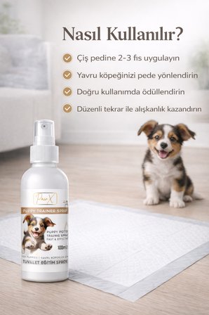 Köpek Tuvalet Eğitim Spreyi 100 ml | Yavru Köpek Çiş Pedi Eğitimi Puppy Trainer Spray