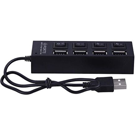 4 PORT USB 2.0 HUB ÇOGALTICI ÇOKLAYICI SWITCH ISIKLI ANAHTARLI