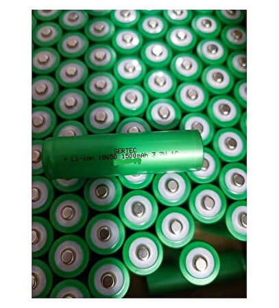 1adet Sertec Şarjlı Pil 3.7v 1500mah 18650 Başlıklı Li-ion