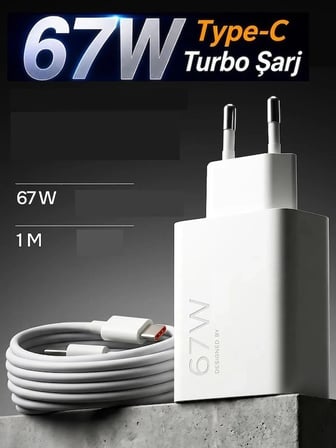 67W (WATT) Hızlı Şarj Adaptörü + Kablo Redmi Note – 10/11/12/13/14 SERİSİ Uyumlu
