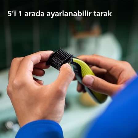  Philips OneBlade QP2724/20 Yüz Hibrit Tıraş Makinesi, Islak & Kuru, 5'i 1 Arada Sakal Tarağı