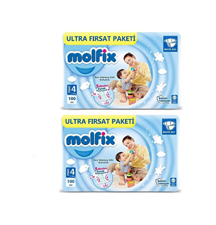 Molfix Ultra Fırsat Paket 4 Numara 200'Lü Bebek Bezi
