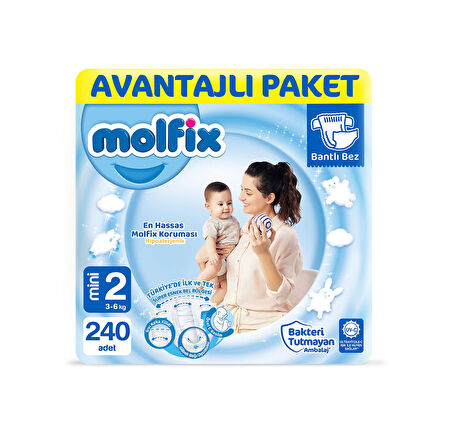 Molfix Bebek Bezi 2 Numara Mini Avantajlı Paket 240 Adet