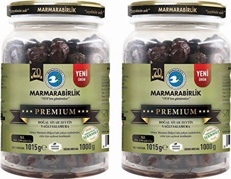 Marmarabirlik Premium XL Siyah Zeytin 2 x 1 KG