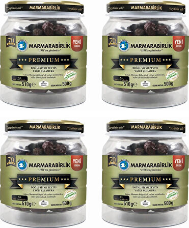 Marmarabirlik Premium XL Siyah Zeytin 4 x 500 G