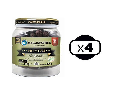 Marmarabirlik Premium XL Siyah Zeytin 4 x 500 G