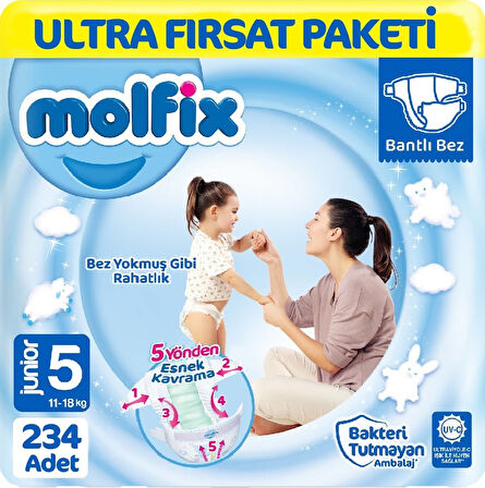 Molfix Bebek Bezi 5 Beden Ultra Fırsat Paketi 78x3 234 Adet