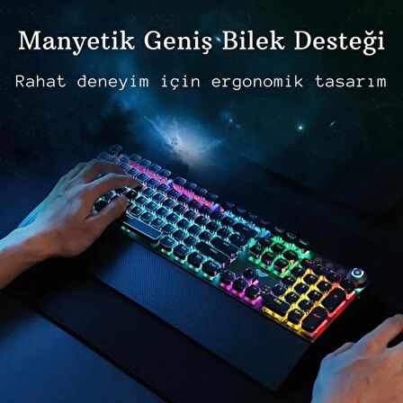 TechTic Mekanik Klavye Mouse Seti Kablolu Klavye 2.4G Mouse RGB Bilek Desteği Daktilo Klavye Retro