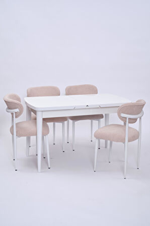 Nehir Polo Lak Panel Açılır Mutfak Masa Takımı 75x130cm