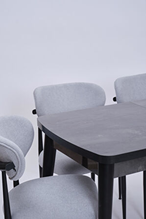 Nehir Polo Lak Panel Açılır Mutfak Masa Takımı 75x130cm