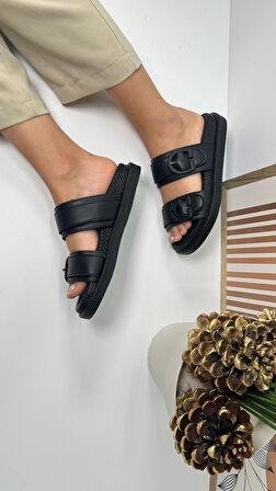 Günlük Kadın Terlik Çift Ayarlanabilir Tokalı Yumuşak Rahat Kalın Taban Hafif Ayakkabı 6658