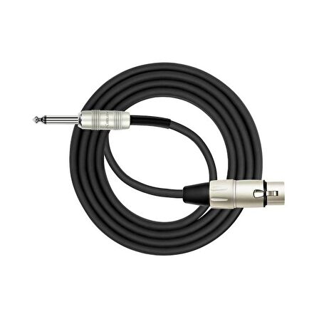 Kirlin MP-482PRBK XLR F - 1/4'' Mono 3 Metre Mikrofon Kablosu