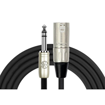 Kirlin 6mt Mikrofon Kablosu XLR Erkek - 1/4'' TRS (MP-483PR6MBK)