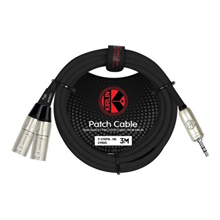 Kirlin Cable Y-370PBL 2MT BK 3.5 mm. TRS (M) - Dual XLR (M) Stereo Kablo