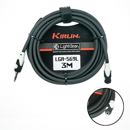 Kirlin LGA-569LBK 3.5MM TRS Jack  - 3.5MM TRS JACK 3 Metre Kablo